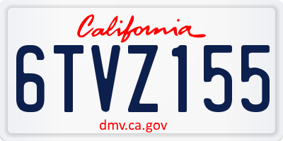 CA license plate 6TVZ155