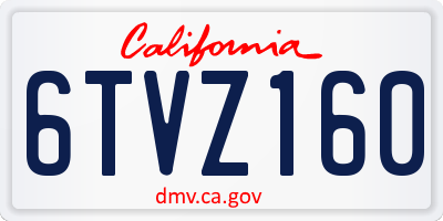 CA license plate 6TVZ160