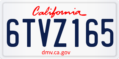 CA license plate 6TVZ165