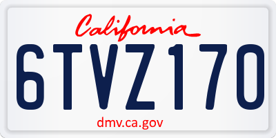 CA license plate 6TVZ170
