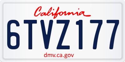 CA license plate 6TVZ177