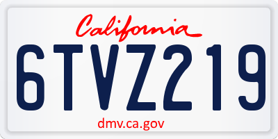 CA license plate 6TVZ219