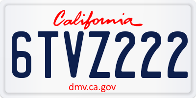 CA license plate 6TVZ222