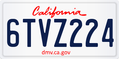 CA license plate 6TVZ224