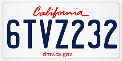 CA license plate 6TVZ232
