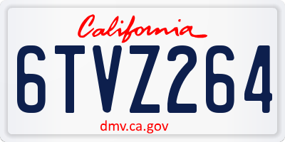CA license plate 6TVZ264