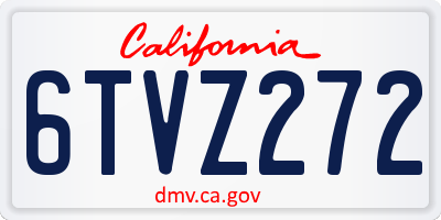 CA license plate 6TVZ272