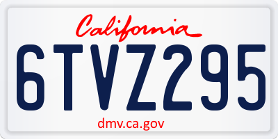 CA license plate 6TVZ295