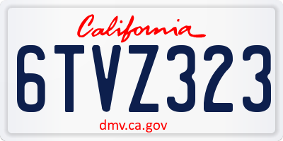CA license plate 6TVZ323