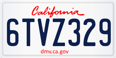 CA license plate 6TVZ329