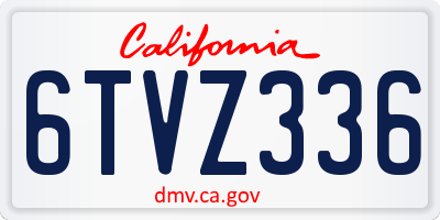 CA license plate 6TVZ336