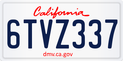 CA license plate 6TVZ337