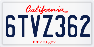CA license plate 6TVZ362