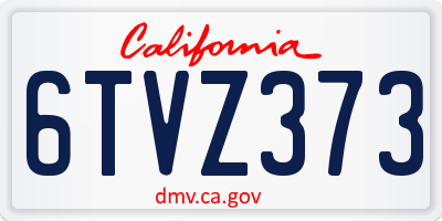 CA license plate 6TVZ373