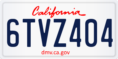 CA license plate 6TVZ404