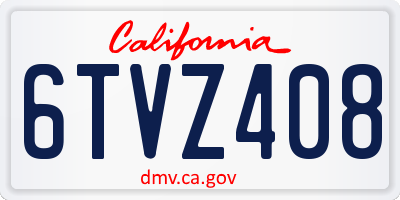 CA license plate 6TVZ408