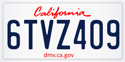 CA license plate 6TVZ409