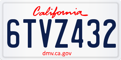 CA license plate 6TVZ432