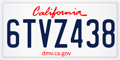CA license plate 6TVZ438