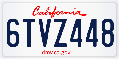 CA license plate 6TVZ448