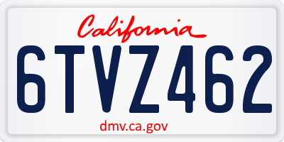 CA license plate 6TVZ462