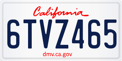 CA license plate 6TVZ465
