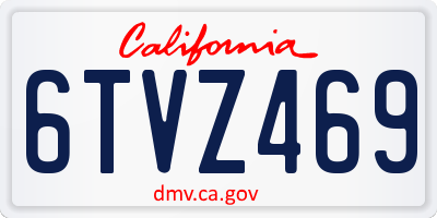 CA license plate 6TVZ469