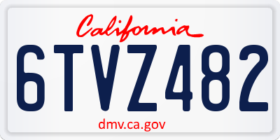 CA license plate 6TVZ482