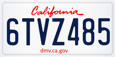CA license plate 6TVZ485
