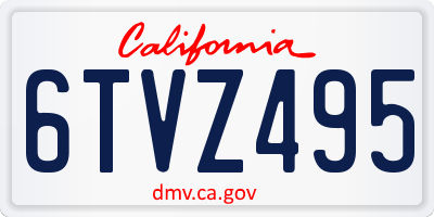 CA license plate 6TVZ495