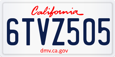 CA license plate 6TVZ505