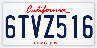 CA license plate 6TVZ516
