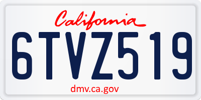 CA license plate 6TVZ519