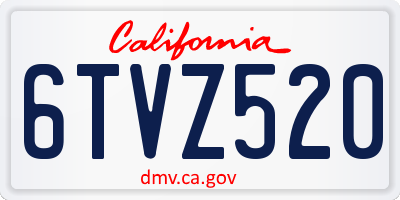 CA license plate 6TVZ520