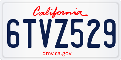 CA license plate 6TVZ529