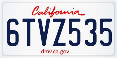 CA license plate 6TVZ535