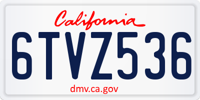 CA license plate 6TVZ536
