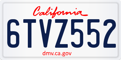 CA license plate 6TVZ552