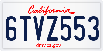 CA license plate 6TVZ553