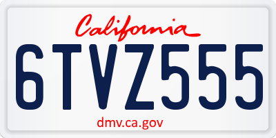 CA license plate 6TVZ555