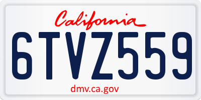 CA license plate 6TVZ559