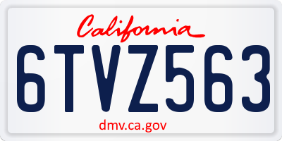 CA license plate 6TVZ563