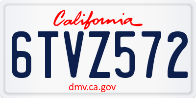 CA license plate 6TVZ572