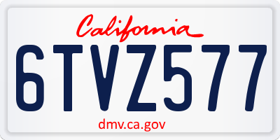 CA license plate 6TVZ577