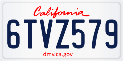 CA license plate 6TVZ579