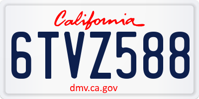 CA license plate 6TVZ588