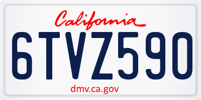 CA license plate 6TVZ590