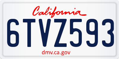 CA license plate 6TVZ593
