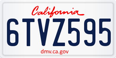CA license plate 6TVZ595