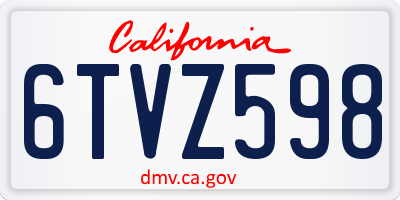 CA license plate 6TVZ598